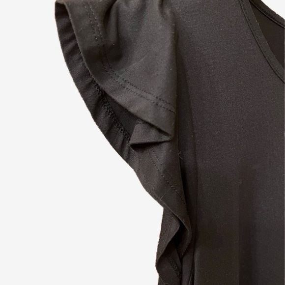 DOUBLJU Flowy Swing LBD Ruffle Sleeve with Pockets - Size Medium - Picture 5 of 8